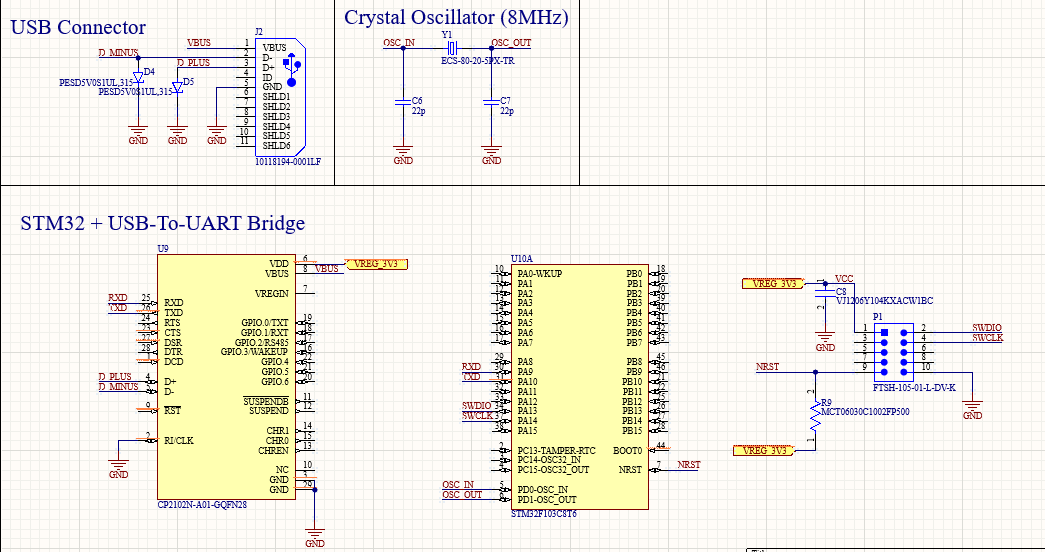 MCU Debug Schematic